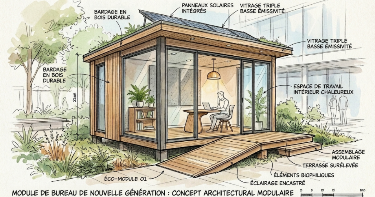 Bungalow bureau de nouvelle génération — design moderne et finitions haut de gamme